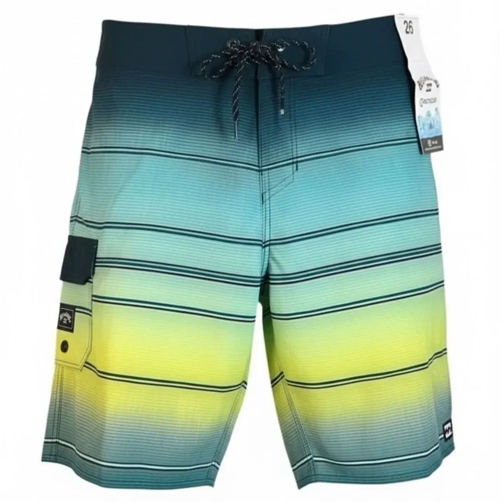 NWT Billabong Youth Boys Recycler All Day Pro Board Shorts Blue/Yellow - Size 26
